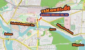 Karte für die neue 13Kanus-Station